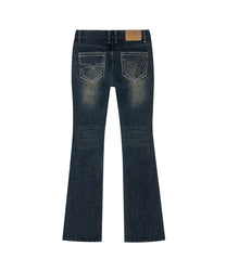 Lowrise Boots Cut Denim Pants (Blue)