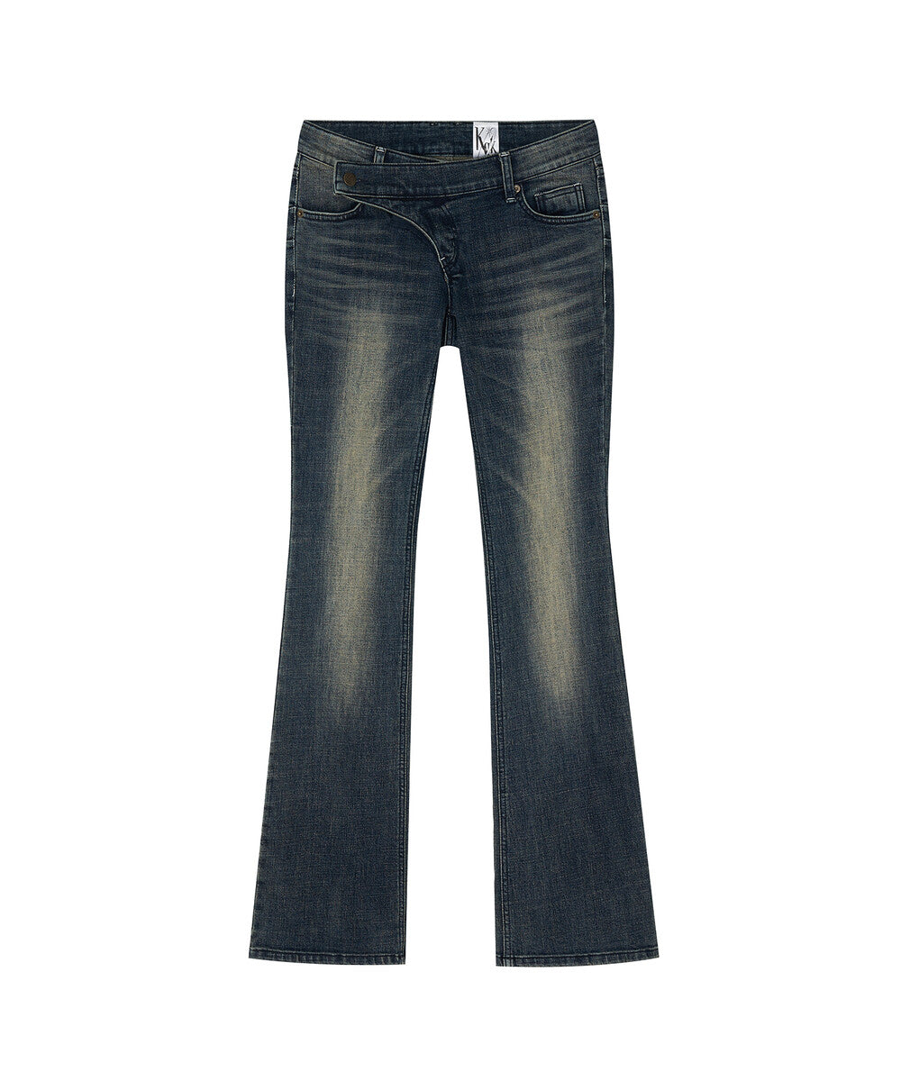 Lowrise Boots Cut Denim Pants (Blue)