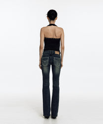 Lowrise Boots Cut Denim Pants (Blue)