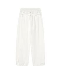 Zenu Belt Sweat Pants (White)