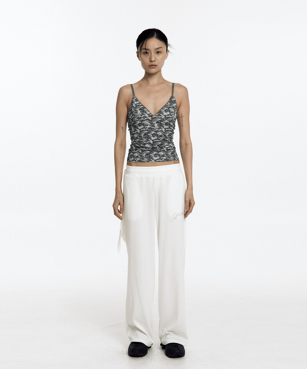Scarf Sweat Pants (White)