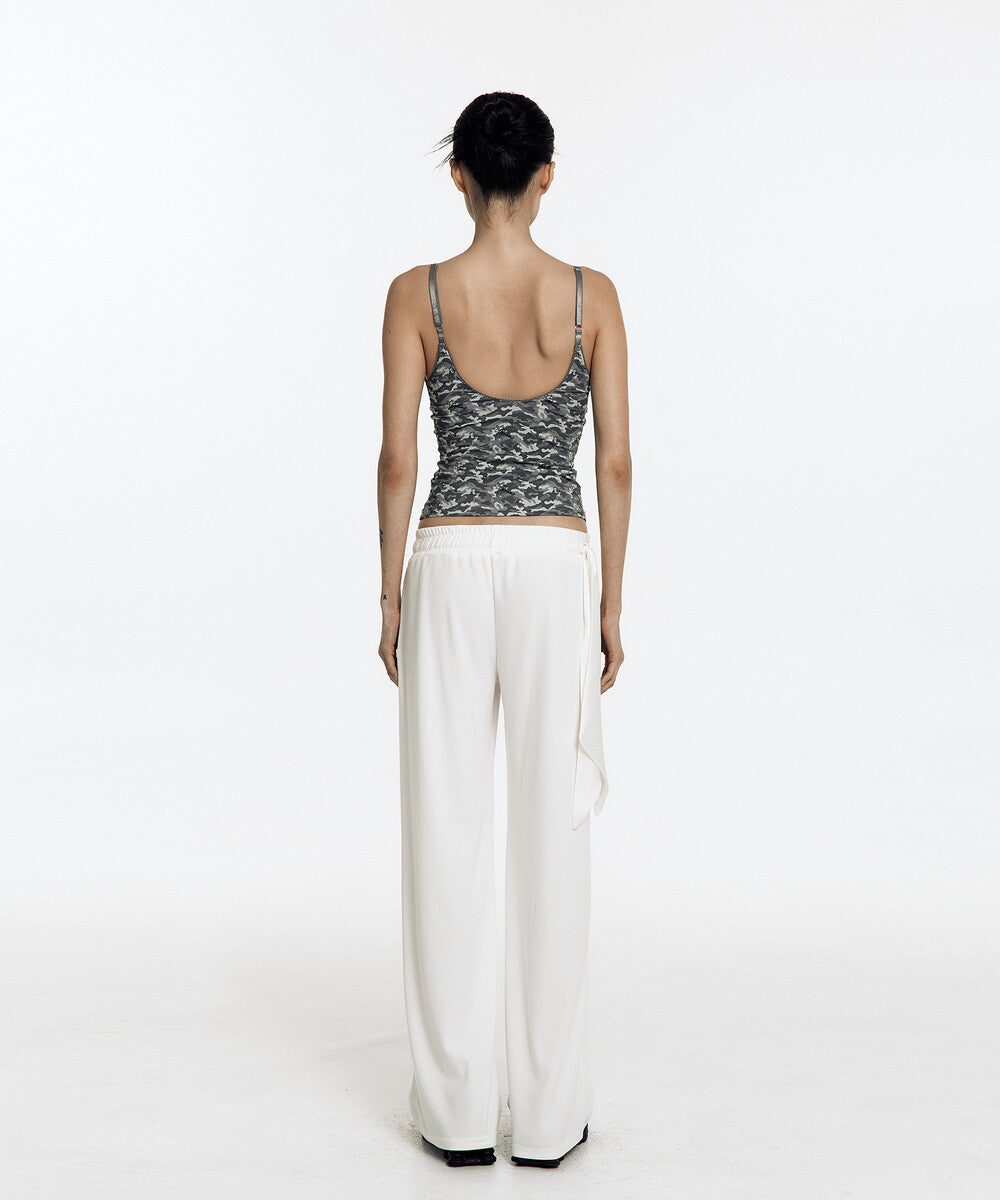 Scarf Sweat Pants (White)