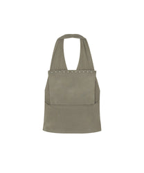Stud Drape Halter Top (Warm Gray)