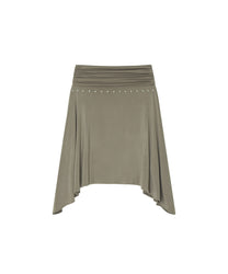 Stud Drape Flare Skirt (Warm Gray)