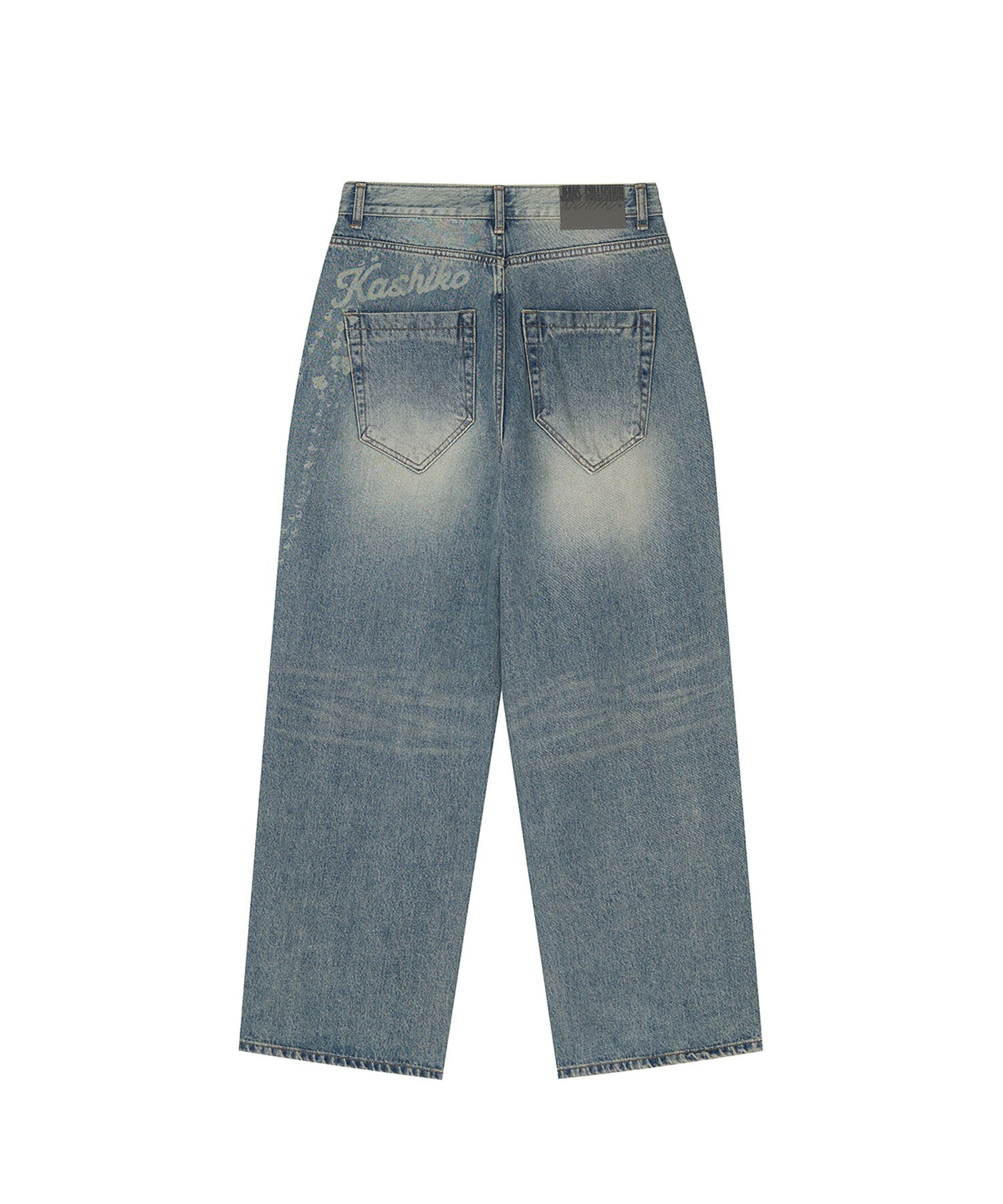 Chain Wide Denim Pants (Light Blue)