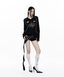 Waffle Rugby Tee Black