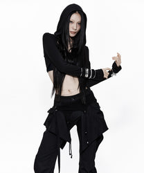 Hooded Bolero Cardigan Black