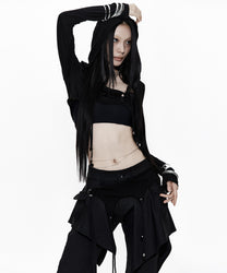 Hooded Bolero Cardigan Black