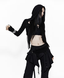 Hooded Bolero Cardigan Black