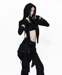 Hooded Bolero Cardigan Black