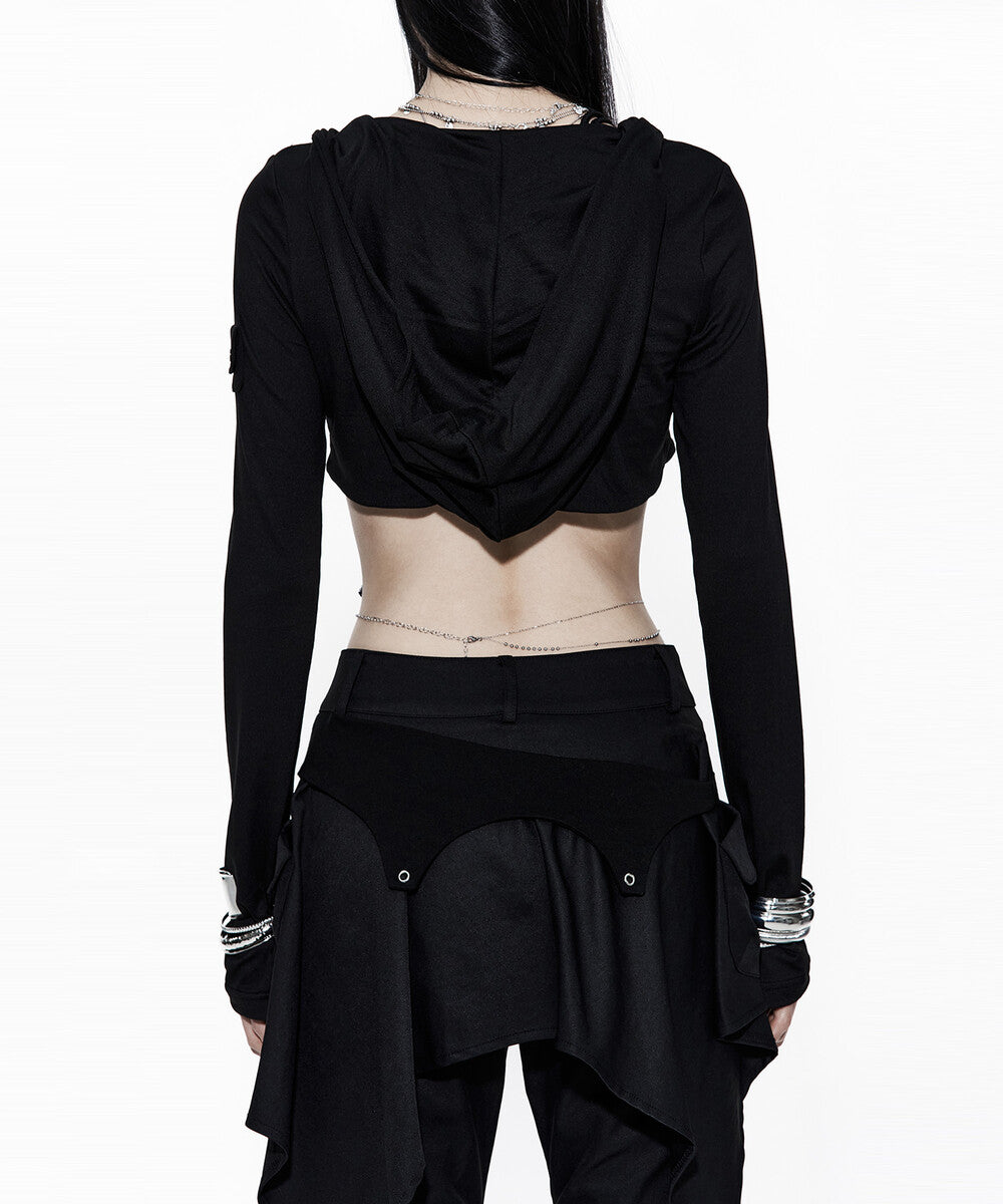 Hooded Bolero Cardigan Black