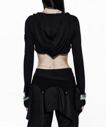 Hooded Bolero Cardigan Black