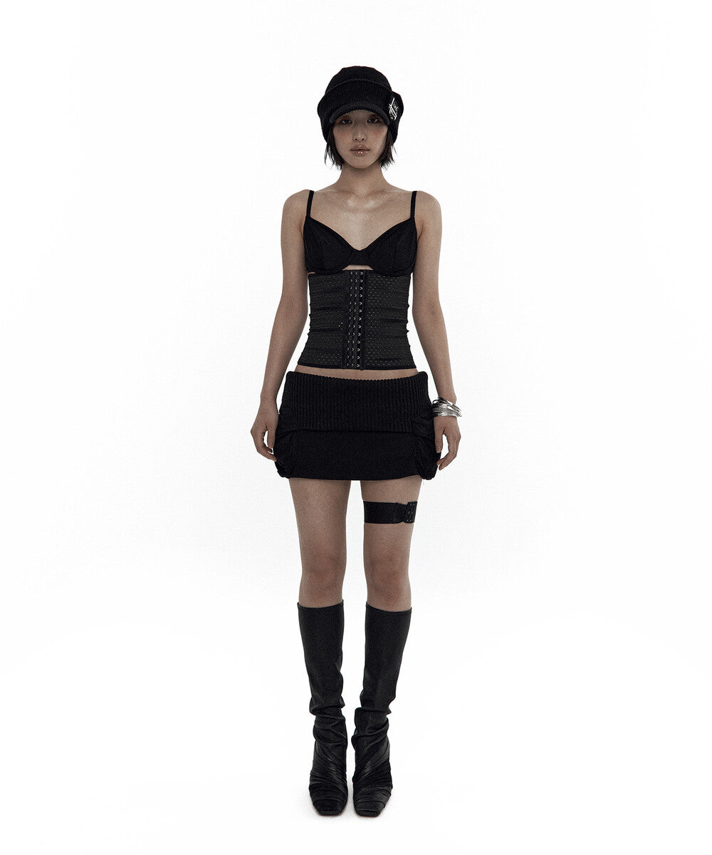 Knit Micro Skirt Black