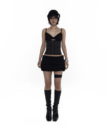 Knit Micro Skirt Black