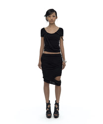 Peek-a-boo Strap Skirt Black
