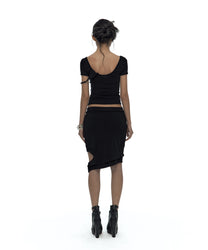 Peek-a-boo Strap Skirt Black