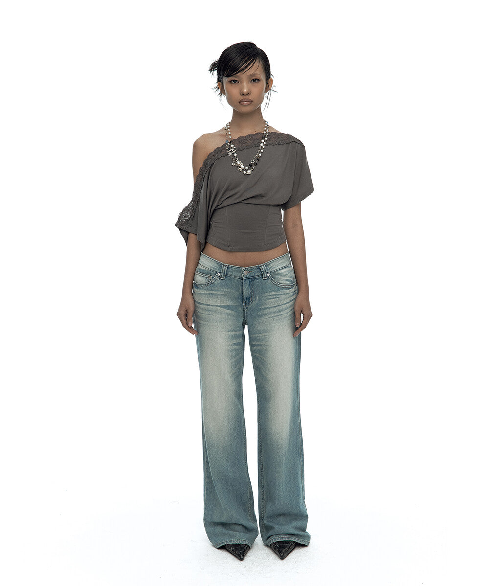 Hotfix Straight Jeans Light Blue