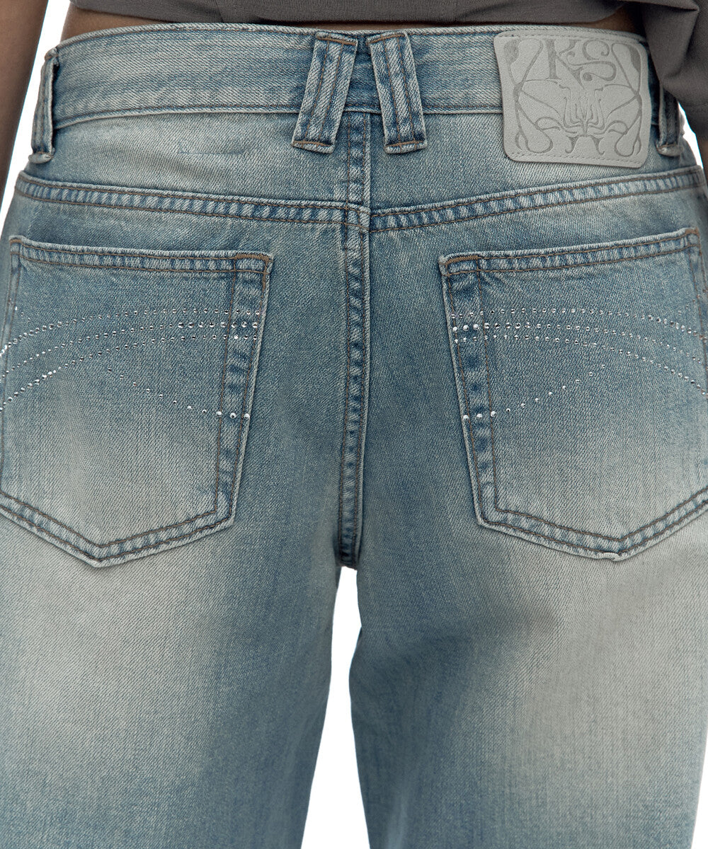 Hotfix Straight Jeans Light Blue