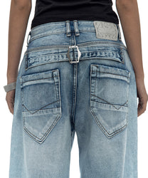 Milk Ripped Wide Jeans Light Blue