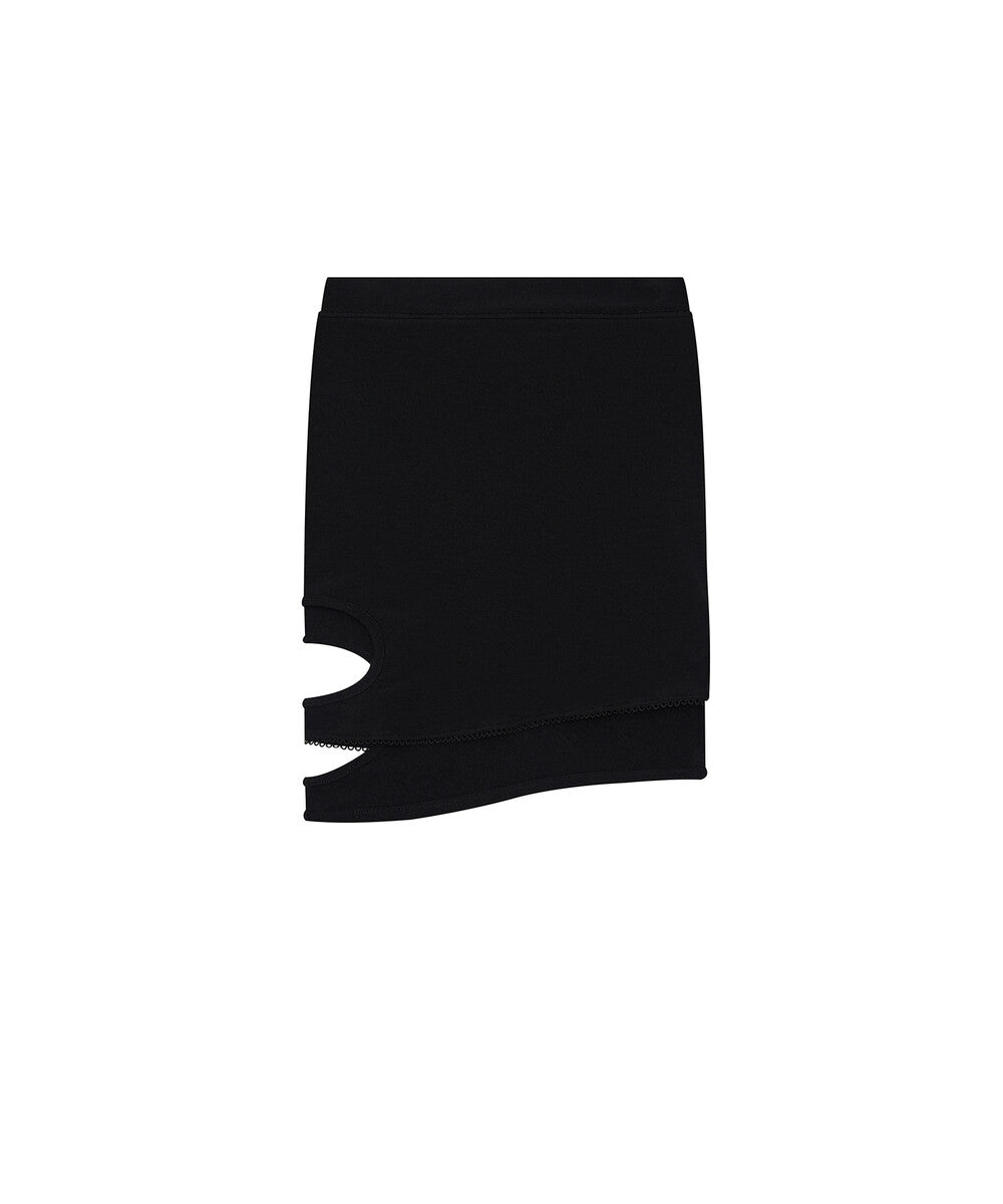 Peek-a-boo Strap Skirt Black