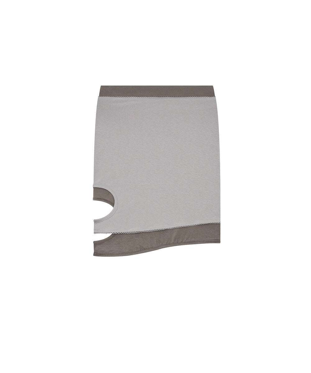 Peek-a-boo Strap Skirt Warm Gray