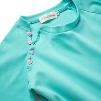 Raglan Heart Baby Tee (Teal)