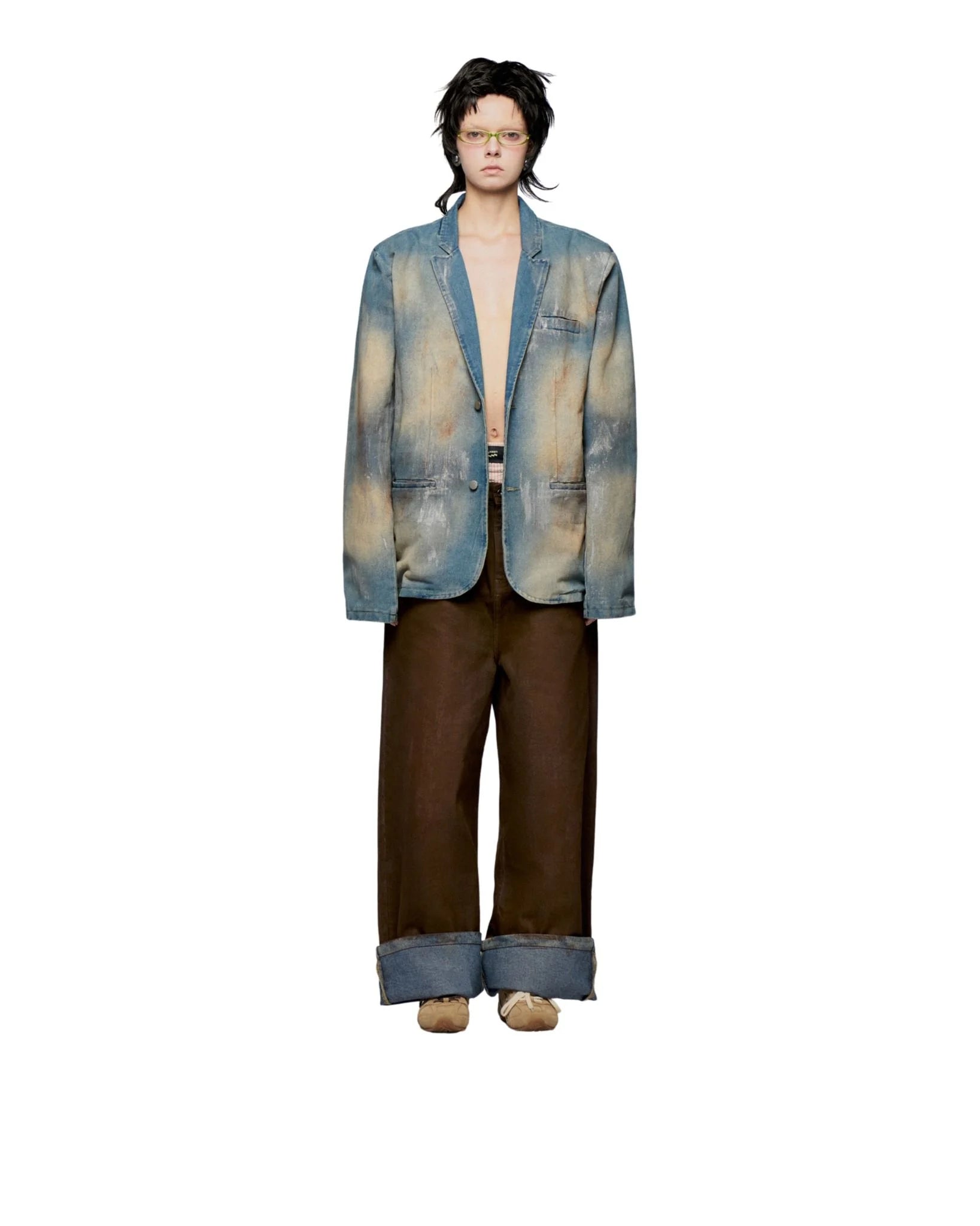 Bleu Washed Oversized Blazer