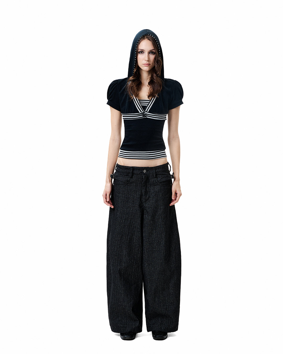 Pinstripe Denim Jeans