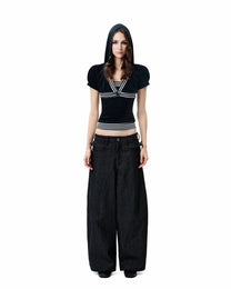 Pinstripe Denim Jeans