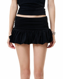 Ruffle Mini Skirt - Black