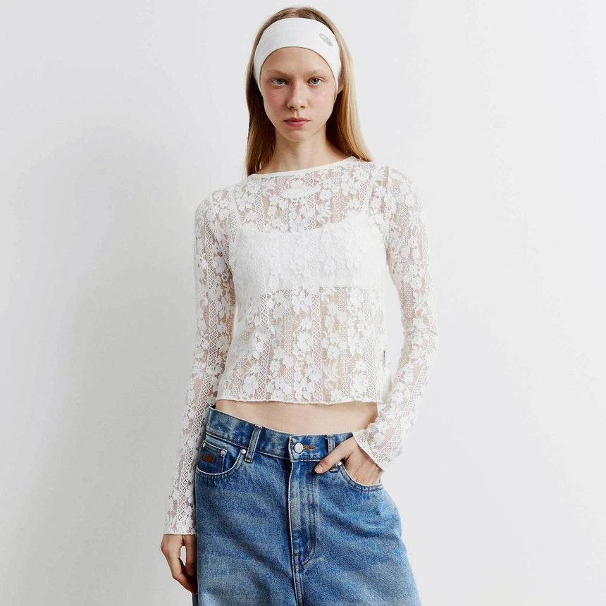 Lacy Long Sleeves (White)