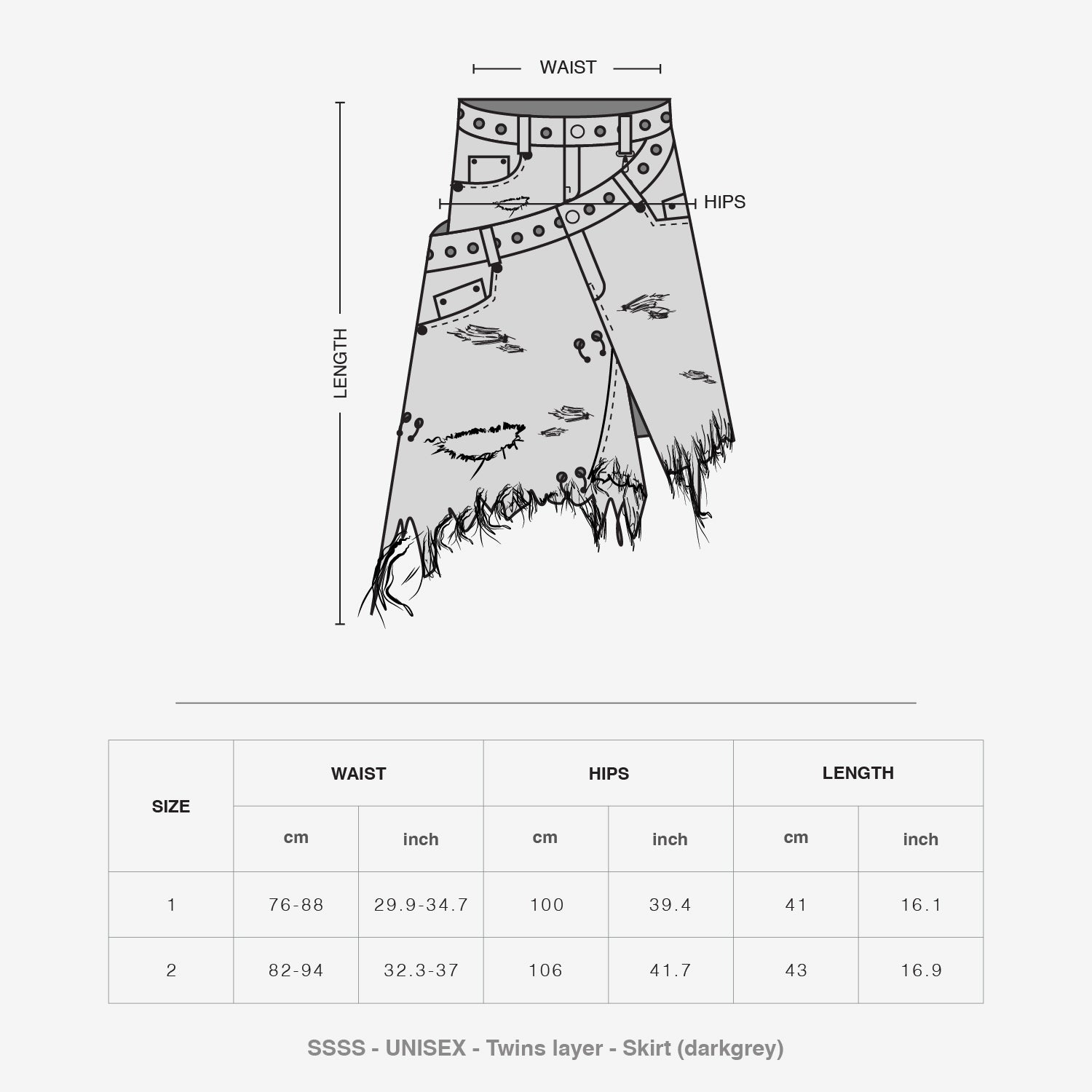 Twins Layer Skirt (Dark Grey)