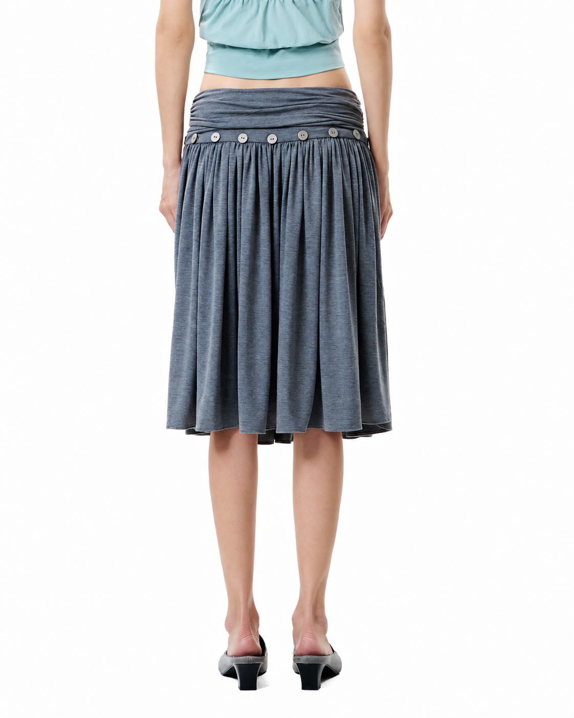 Drape Midi Skirt - Slate