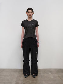 Textured Ruffled Comfy Pants