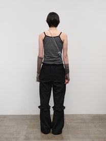 Stripe Shirred Sleeveless Top