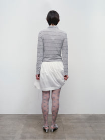 Lettuce Stitch Roll Neck Top [Gray]