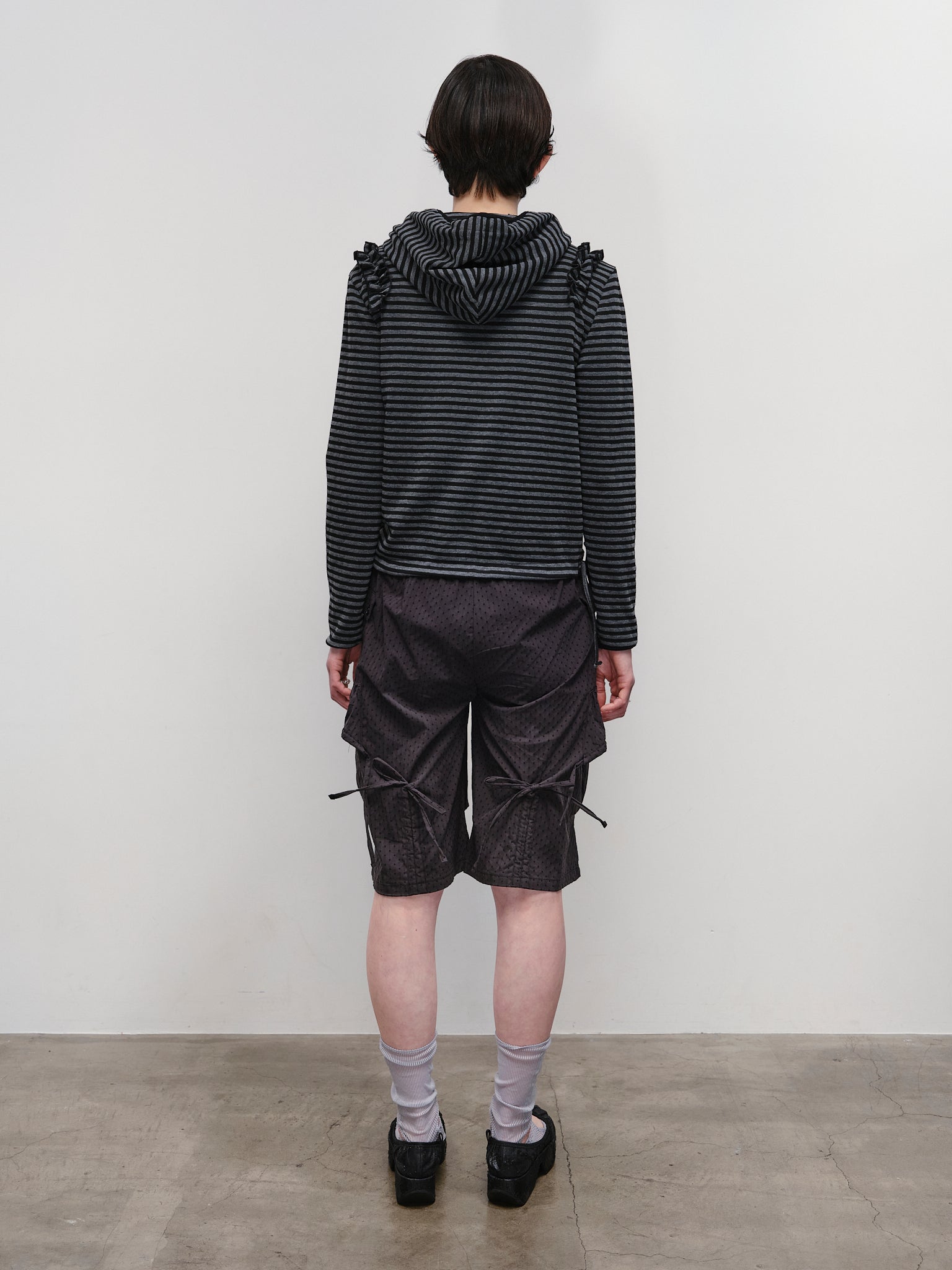 Ruffled Stripe Zip Hoodie