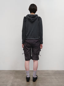 Ruffled Stripe Zip Hoodie