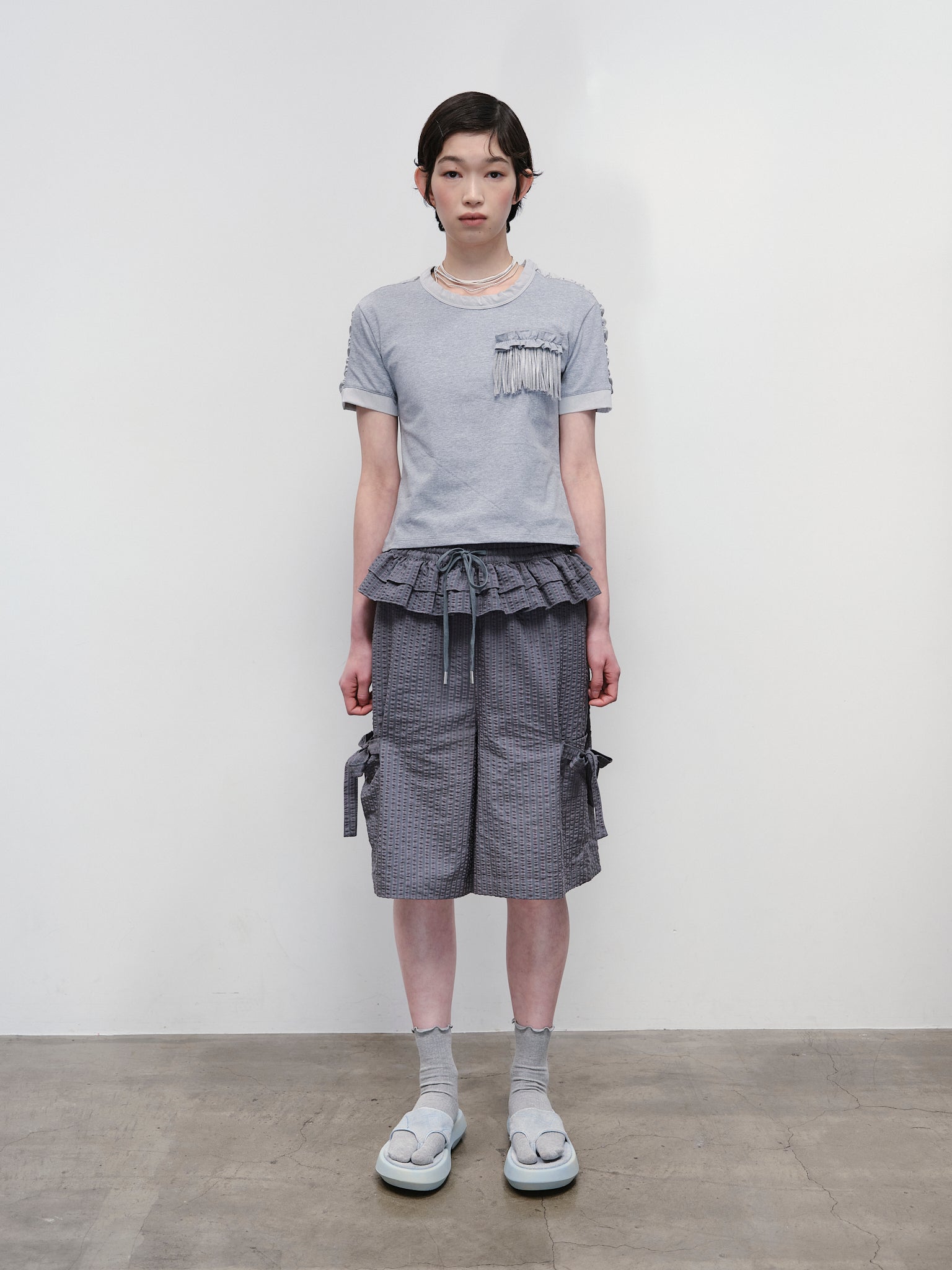 Ruffled Stripe Pocket Pants