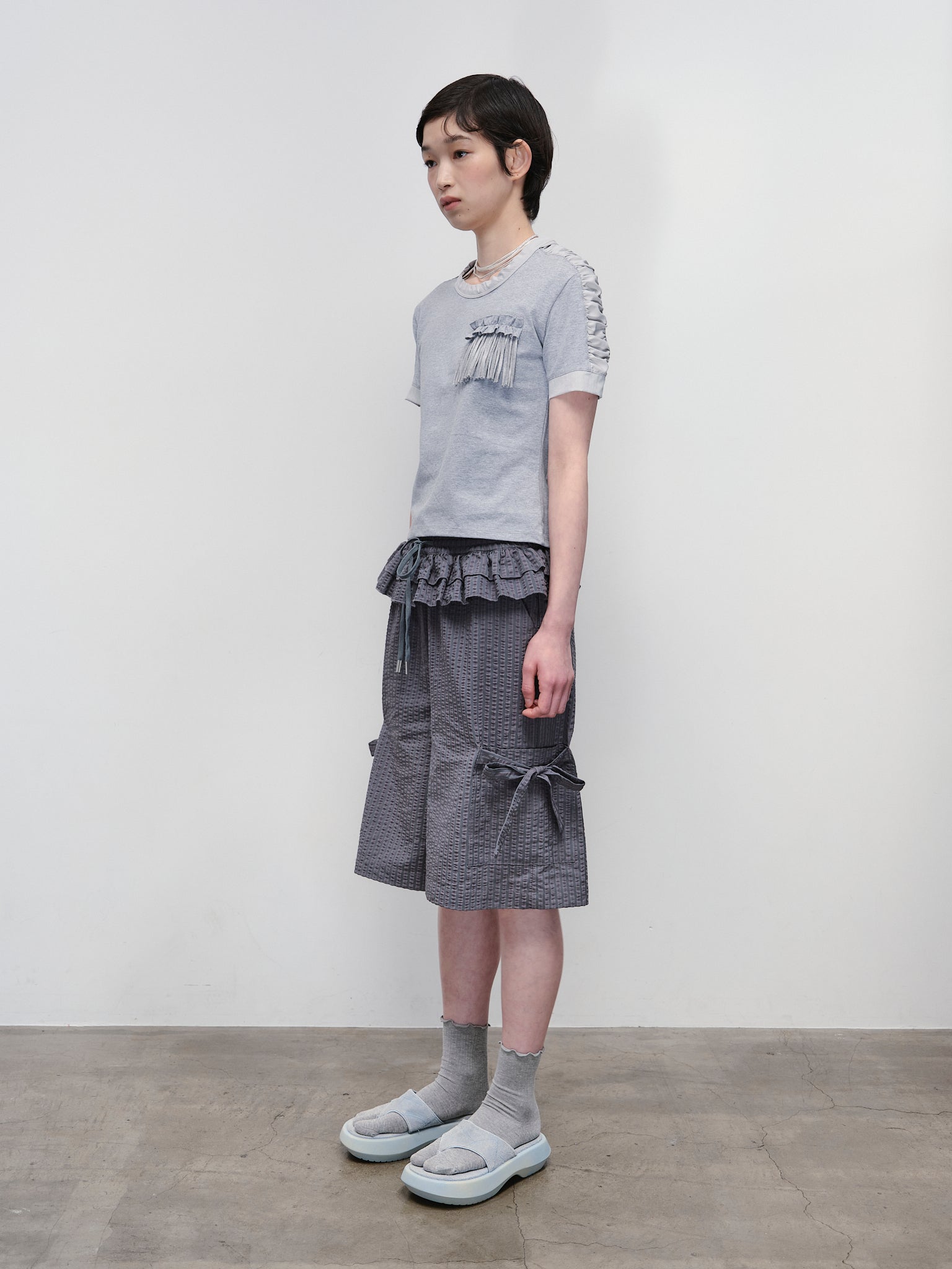 Ruffled Stripe Pocket Pants