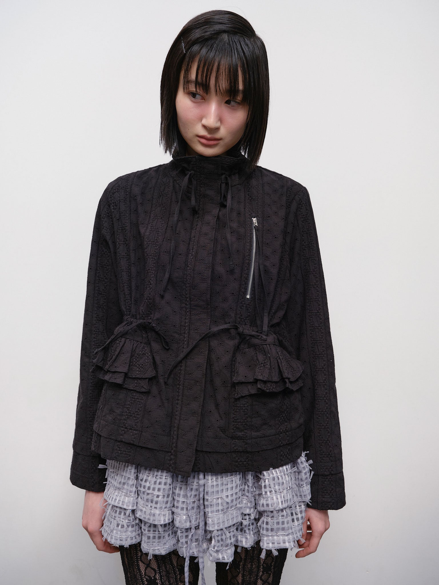 String Trimmed Lace Jacket